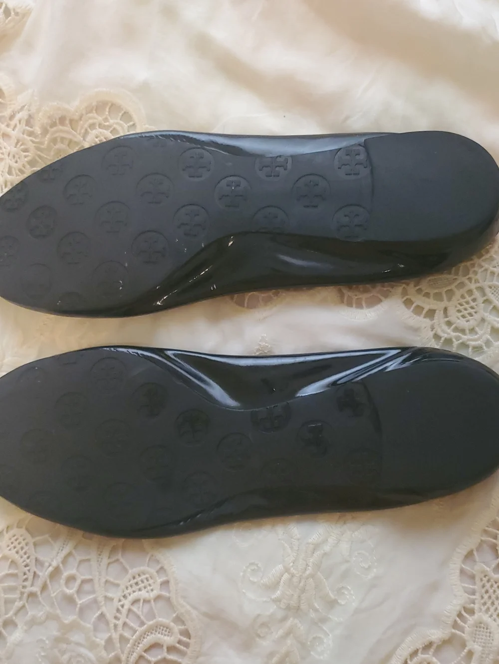 Tory Burch Black Patent Logo Ballet Flats